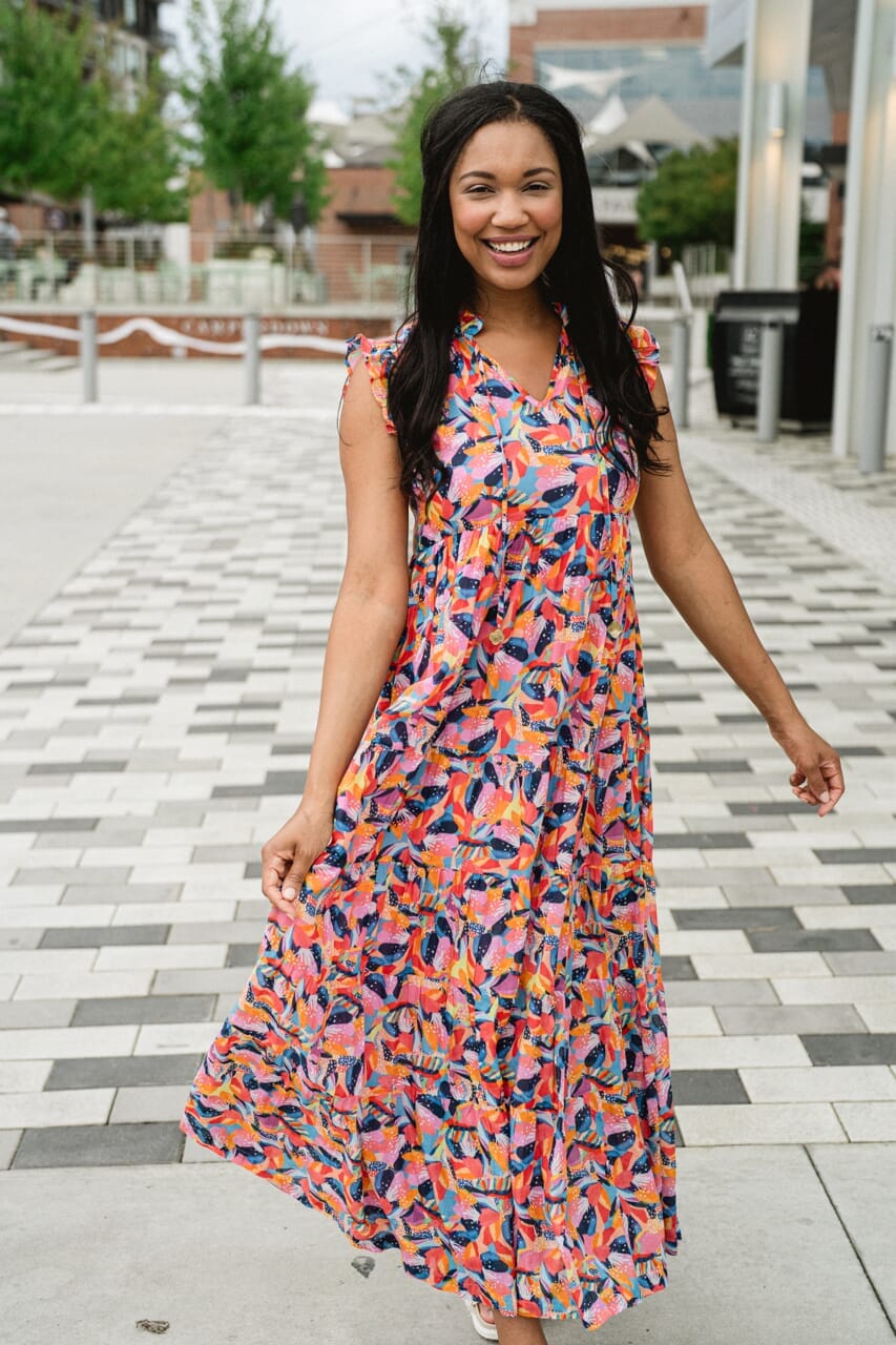 Josie Maxi Dress- Rainbow Floral - final sale