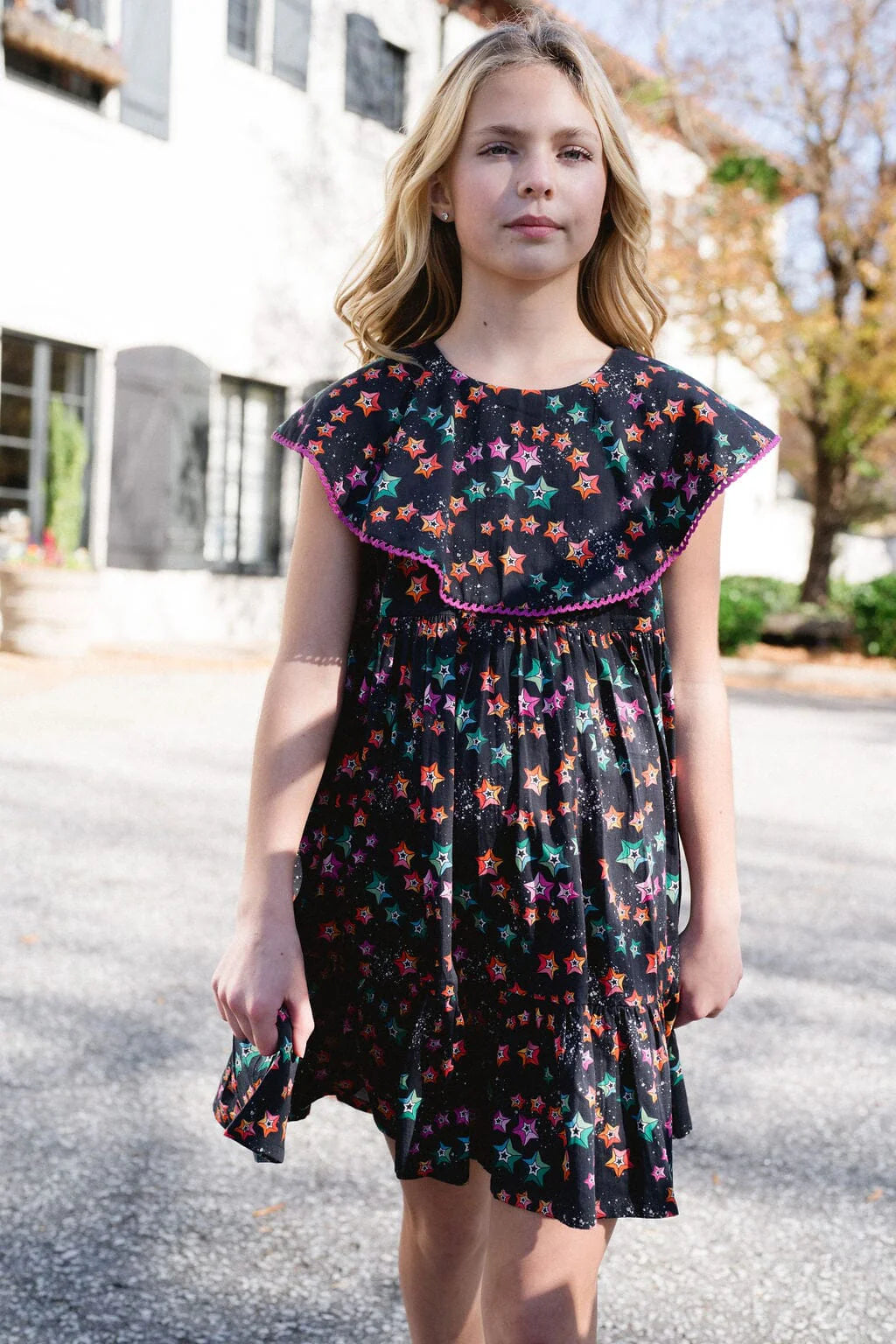 Girls Bella Starlight Collar Dress