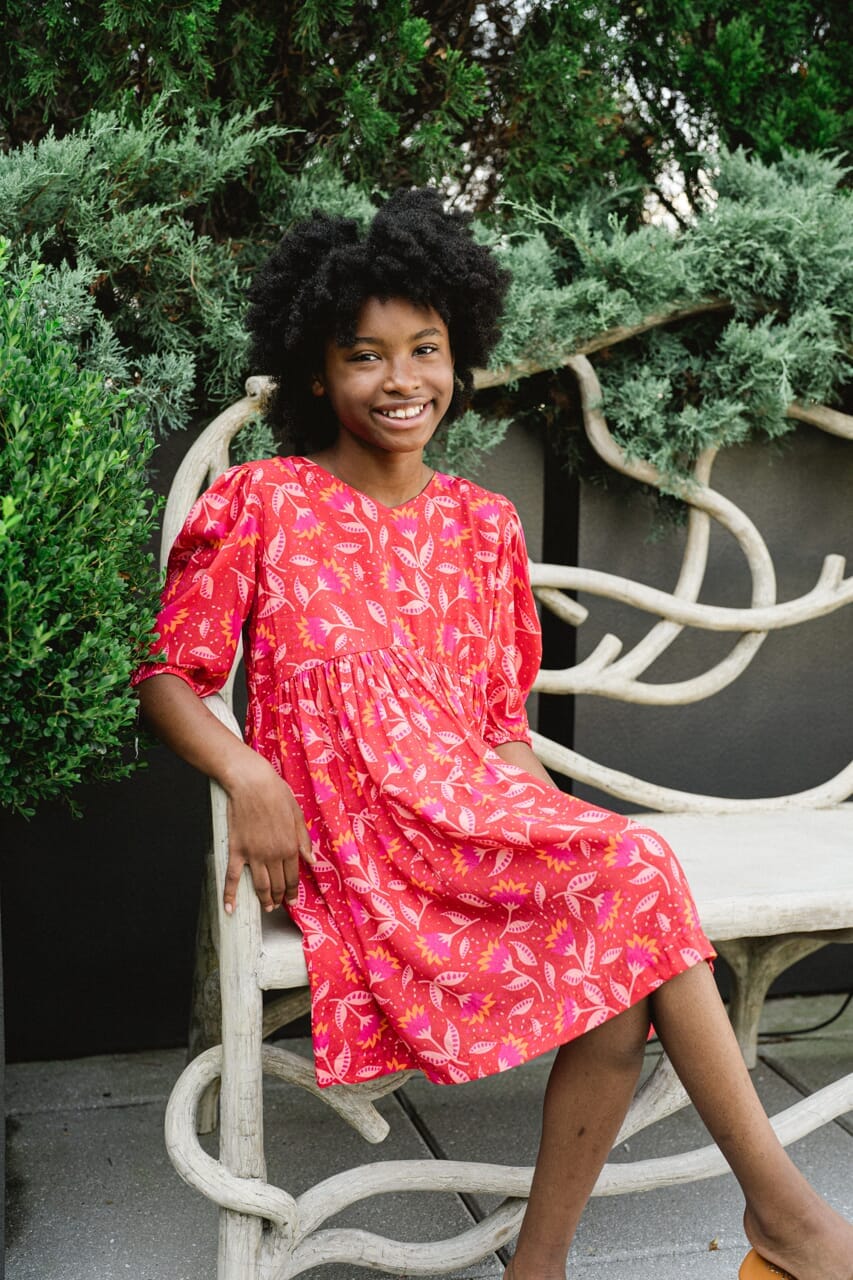 Girls Wallflower Dress- Cherry Red - final sale