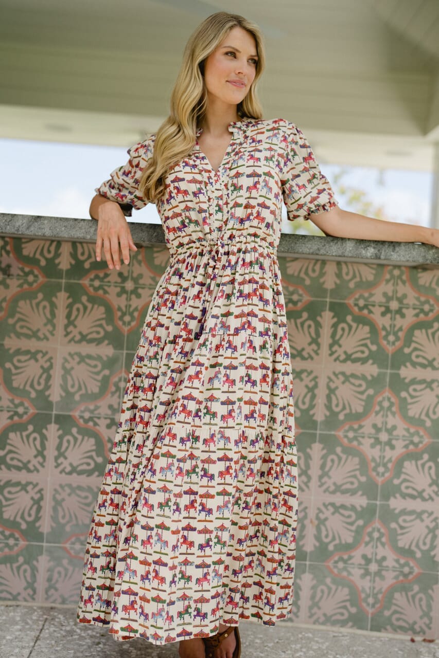 Kayley Dress - Carousel Print