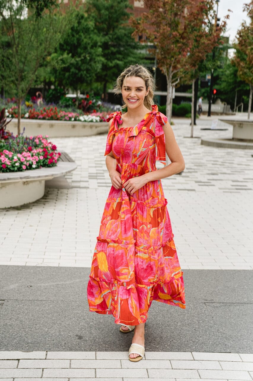 Audrey Midi Dress | Bright Floral - final sale