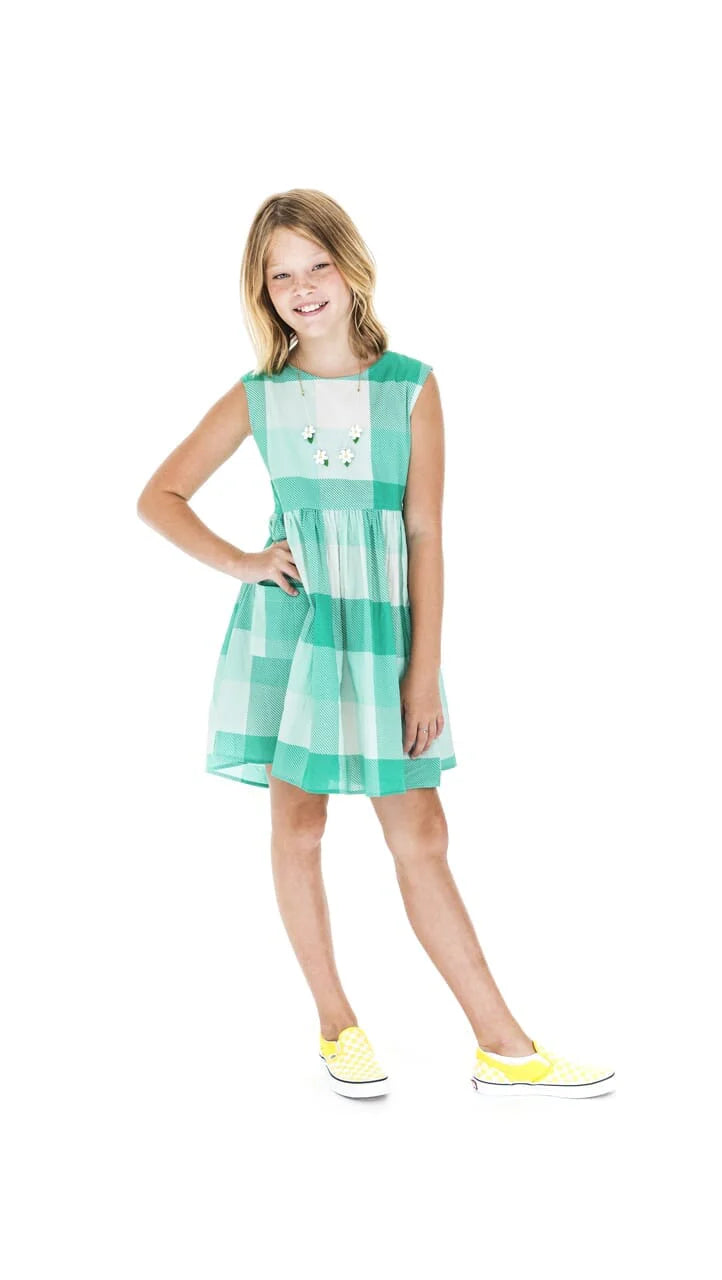 Girls Exploded Gingham Picnic Dress - final sale