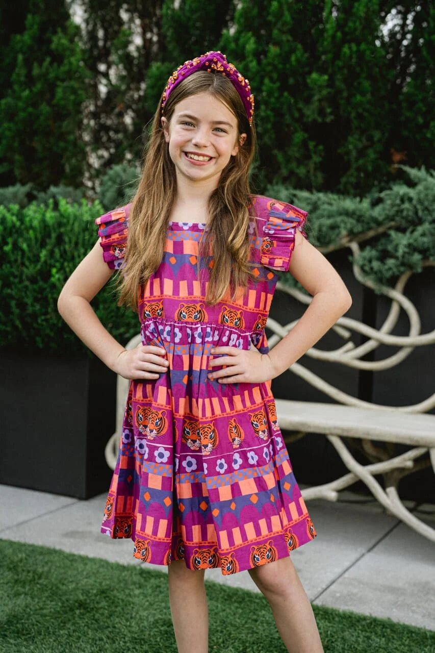 Girls Jenny Game Day Dress- Tiger