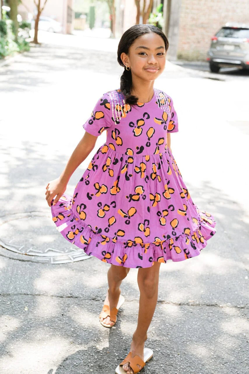 Girls Tybee Dress - Purple