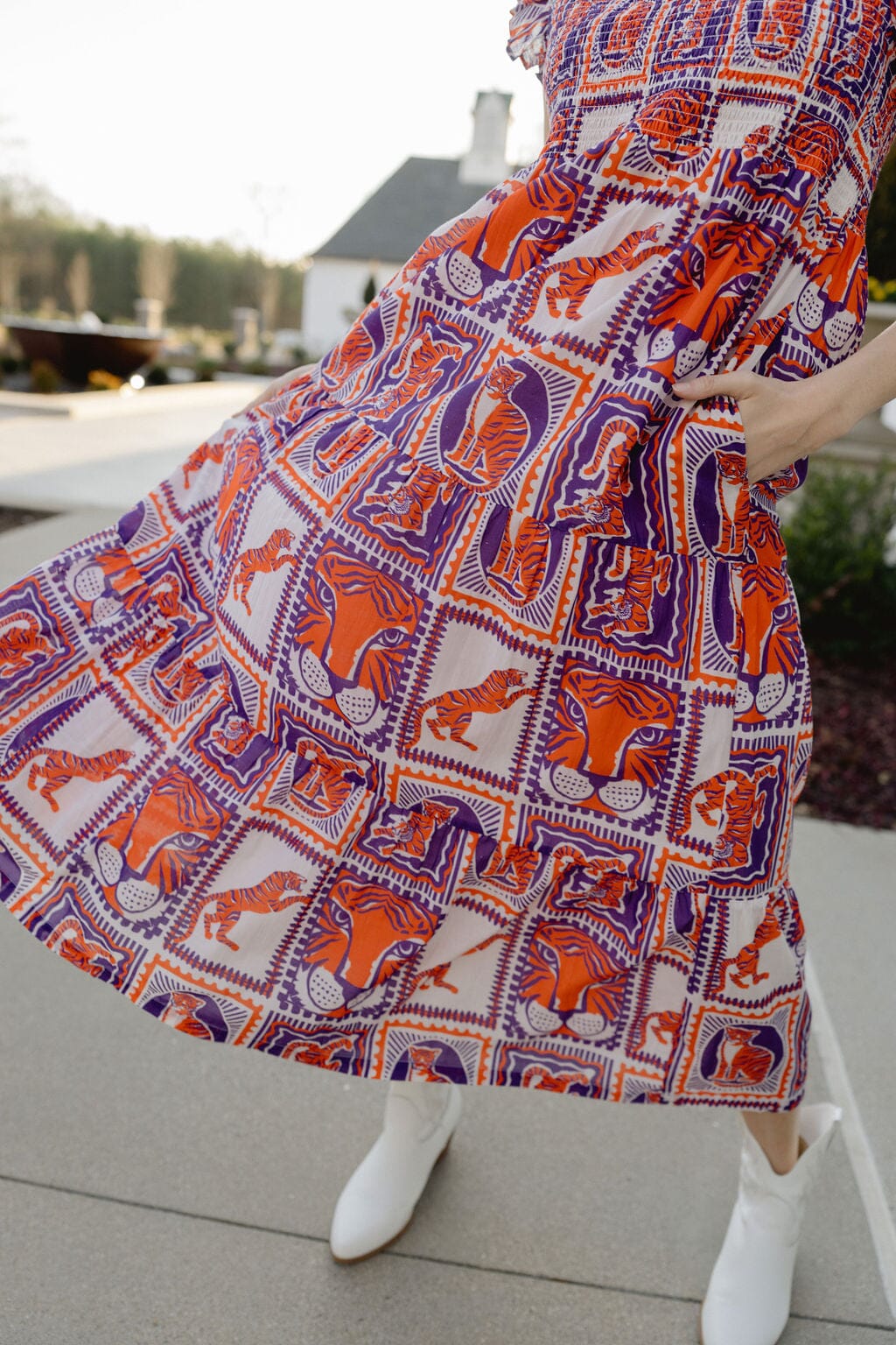 Tiger Game Day Maxi Dress | Orange & Purple