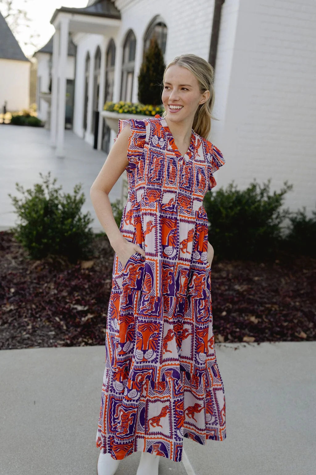 Tiger Game Day Maxi Dress | Orange & Purple